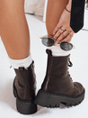 Női szigetelt papucsok barna Dstreet ZY1206 ZY1206
