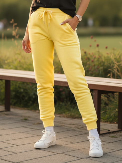 Női szabadidőnadrág FITS sárga színben Dstreet UY0580z