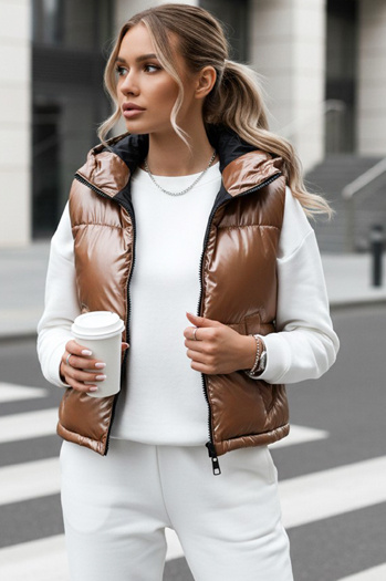 Női steppelt mellény ASHE Szín Sötétbézs DSTREET TY3778