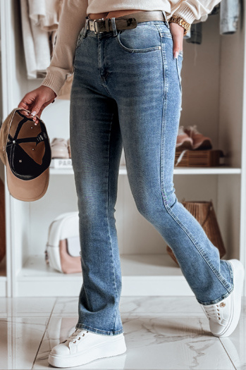 Női farmer nadrág övvel FITLOW kék Dstreet UY2466