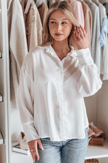 Női egyméretű oversize ing SATINIA fehér Dstreet DY0449 DY0449