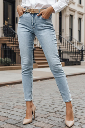 Női farmer nadrág SPARKLI kék Dstreet UY2488 Dstreet UY2488