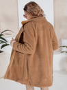 Női teddy szőrme camel téli kabát Dstreet NY0758