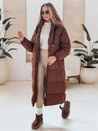Női téli hosszú steppelt kabát COZYSEASON barna Dstreet TY4954