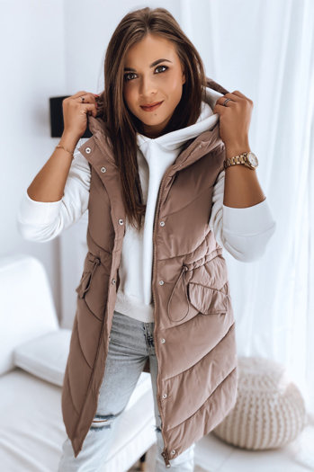 Női steppelt mellény GAMIS rózsaszín Dstreet TY3292