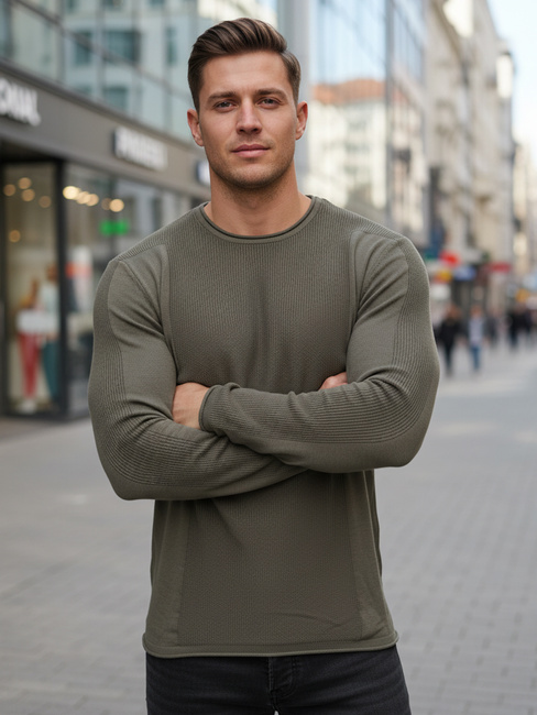 Férfi khaki pulóver WX2310z