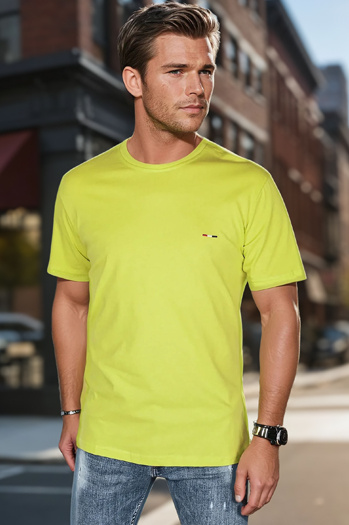 Férfi póló hímzéssel sárga Dstreet RX5637