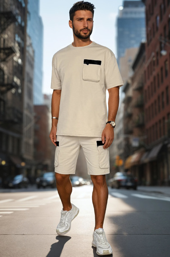 Férfi khaki tréningruha szett Dstreet AX0809