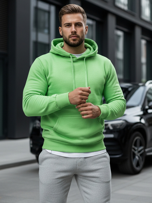 Kenguru típusú férfi pulcsi kapucnival menta színben Dstreet BX5082