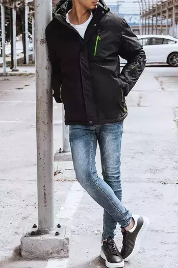 Férfi télikabát fekete Dstreet TX4240