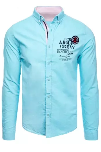 Férfi ing türkiz színben Dstreet DX2300