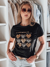 Női szív póló LOVETIK fekete Dstreet RY2734