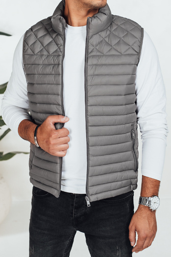 Férfi steppelt sötétszürke mellény Dstreet TX5079