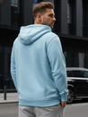 Nyitható férfi pulcsi kapucnival világoskék színben Dstreet BX4246