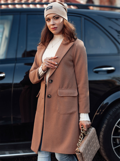 Női oversize kabát MODELOVA hosszú camel Dstreet NY0730