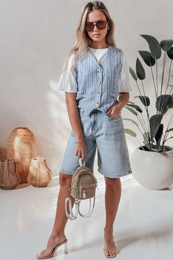 Női farmer rövidnadrág JEANZDAY kék Dstreet SY0480