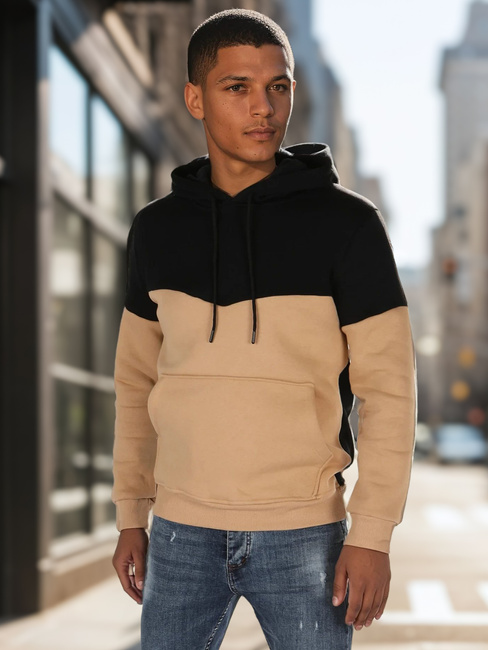 Férfi basic kapucnis pulóver fekete Dstreet BX5877