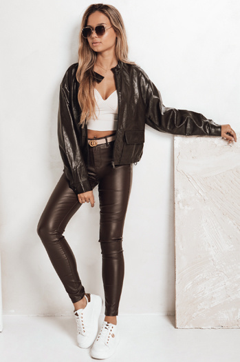 Barna öko bőr csőnadrág Dstreet UY2758