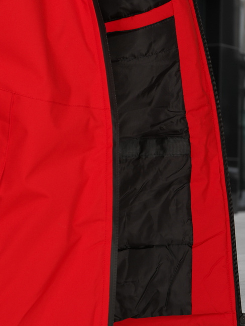 Férfi télikabát kapucnival piros Dstreet TX5121