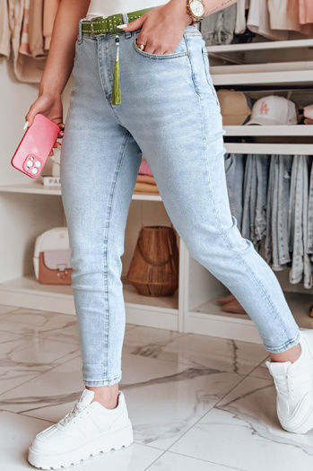 Női szűk farmer nadrág övvel FITARINKA kék Dstreet UY2422