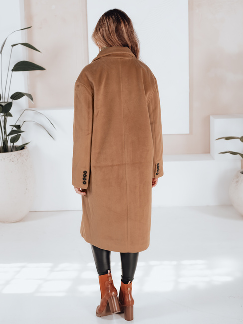 Női télikabát hosszú oversize camel Dstreet NY0766