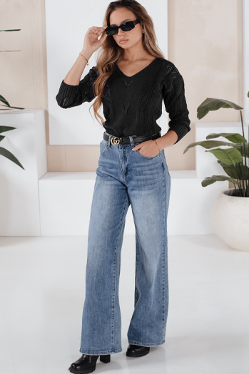 Női áttört pulóver DARIA Szín Fekete DSTREET MY1722