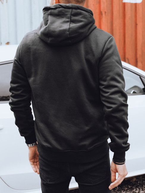 Férfi szigetelt kapucnis pulóver fekete Dstreet BX5934