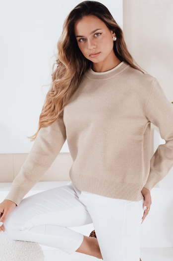 Női basic pulóver DARMILA bézs Dstreet MY2507