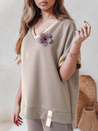 Női oversize blúz SHINE LOVE mokka Dstreet RY2911 Dstreet RY2911