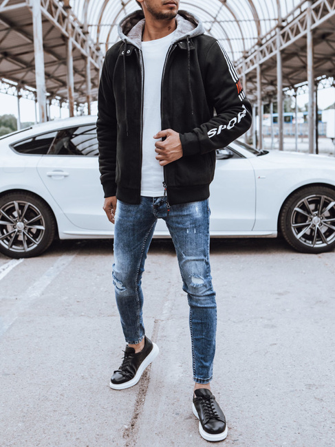 Férfi mintás pulóver Szín Fekete DSTREET BX5612