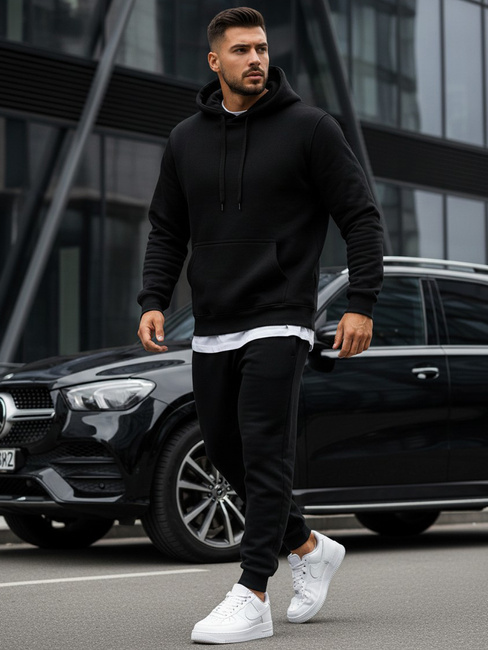 Kenguru típusú férfi pulcsi kapucnival fekete színben BX2028