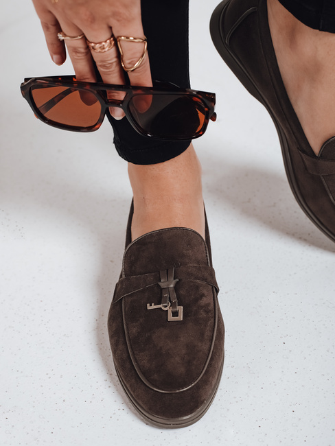 Női szarvasbőr barna mokaszinok Dstreet ZY1181