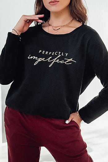 Női túlméretezett VIVILINES nyomtatott blúz fekete Dstreet RY2692