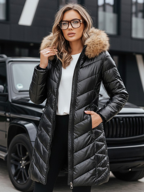 Női steppelt téli kabát BELLATRIX fekete Dstreet TY4581z