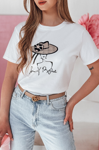 Női nyomtatott póló WOMANPOW fehér Dstreet RY2804