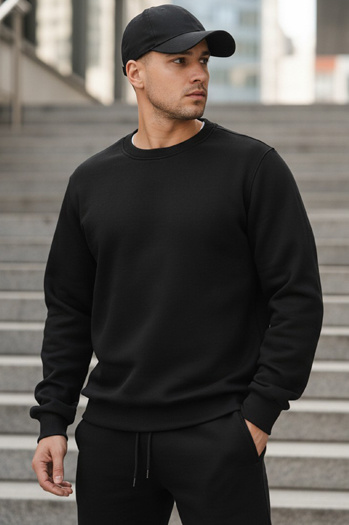 Férfi fekete pulóver Dstreet BX5915