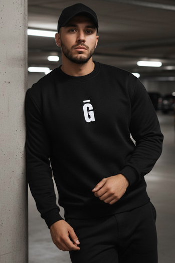 Férfi grafit fekete pulóver Dstreet BX5930