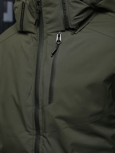 Férfi télikabát kapucnival zöld Dstreet TX5118
