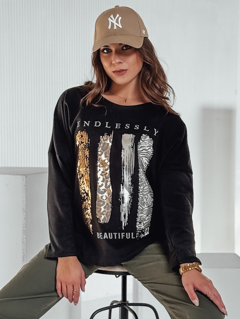 MODEZINE női oversize blúz fekete Dstreet RY2690