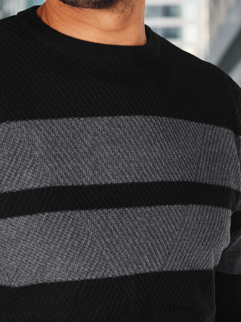 Férfi fekete pulóver Dstreet WX2329