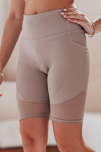 Női kerékpáros rövidnadrág BIKELINE cappuccino Dstreet SY0421