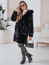 MISSFLUFF női szőrme kabát fekete Dstreet TY4982