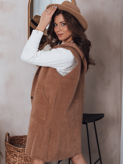 Női hosszú mellény ARTEMI Szín Camel DSTREET TY3940