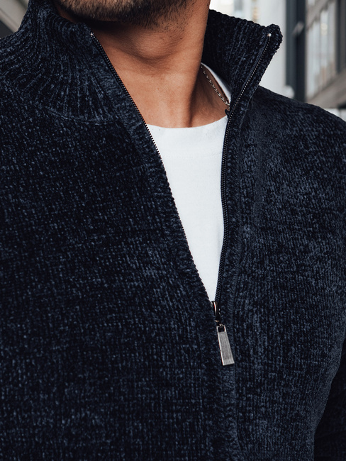 Férfi kigombolt pulóver tengerészkék Dstreet WX2227