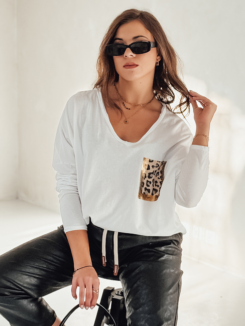 GLAMZONE női oversize nyomtatott blúz fehér Dstreet RY2683