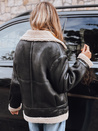 Női ramones dzseki báránybőrrel fekete Dstreet TY5247