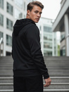 Férfi kapucnis pulóver fekete Dstreet BX5858