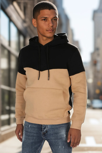 Férfi basic kapucnis pulóver fekete Dstreet BX5877