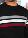 Férfi csíkos pulóver fekete Dstreet WX2333