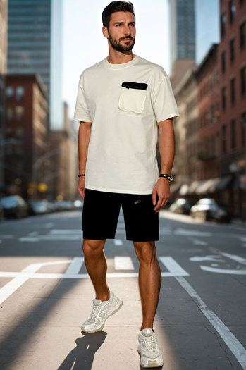 Férfi fehér tréningruha szett Dstreet AX0810